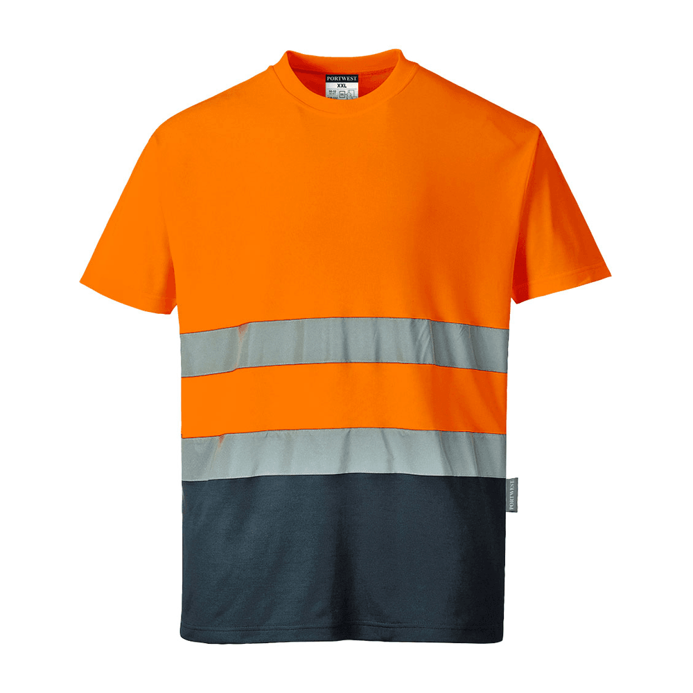 Portwest S173 Hi-Vis Cotton Comfort Contrast Breathable T-Shirt