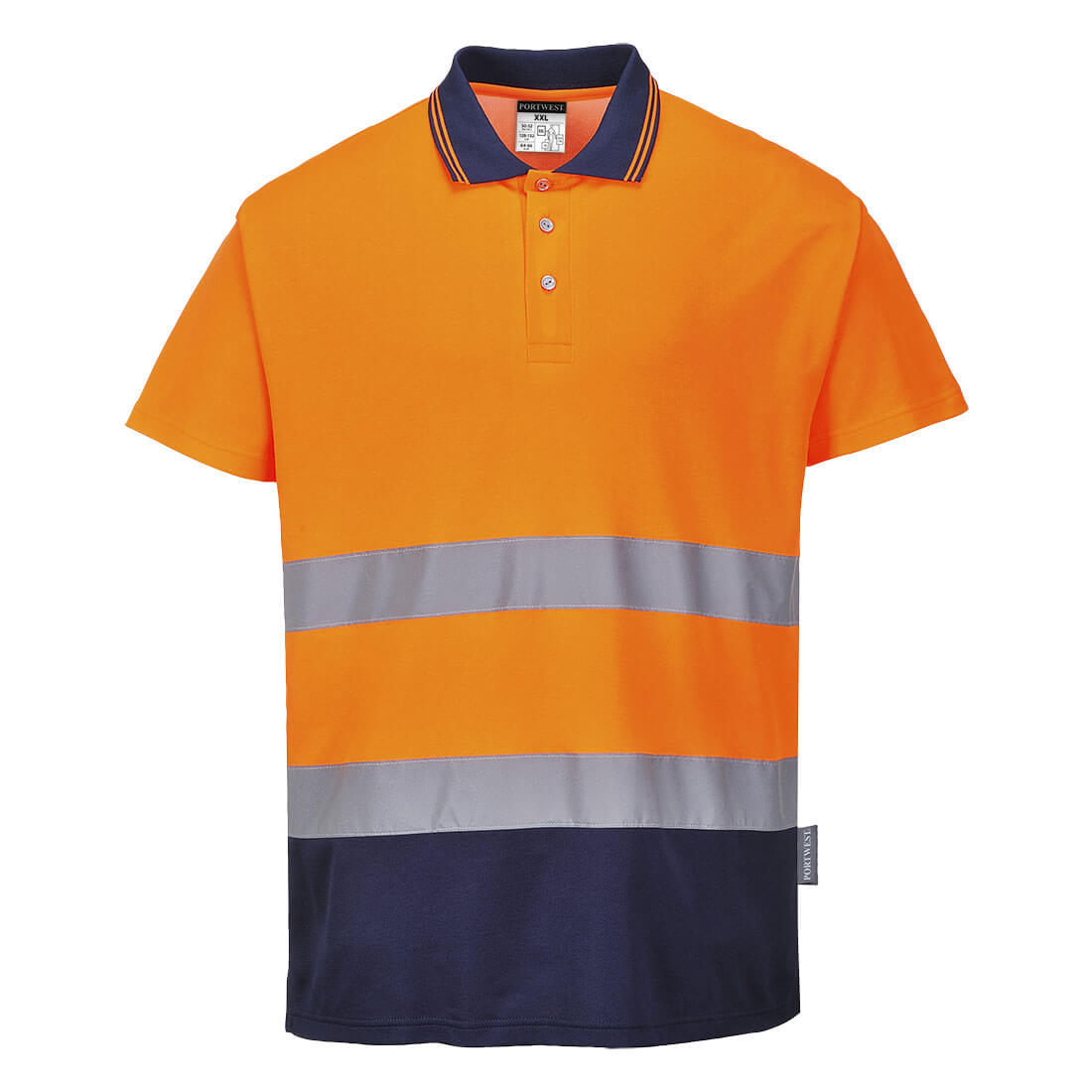 Portwest Hi-Vis Cotton Comfort Contrast Polo Shirt S/S S174