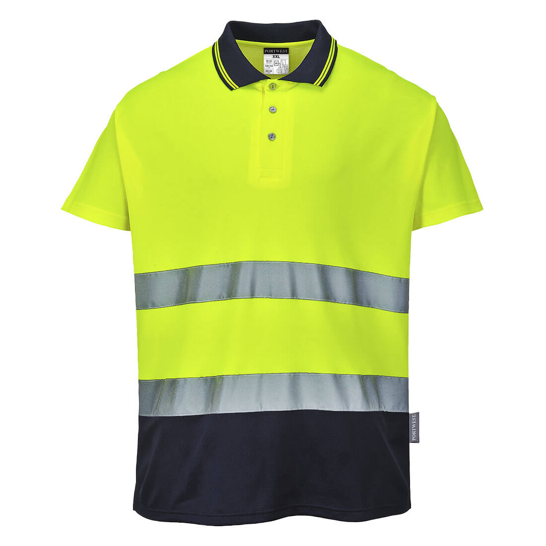Portwest Hi-Vis Cotton Comfort Contrast Polo Shirt S/S S174