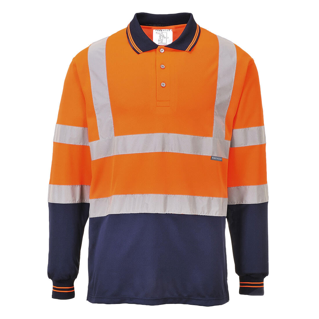 Portwest Hi-Vis Contrast Polo Shirt L/S S279