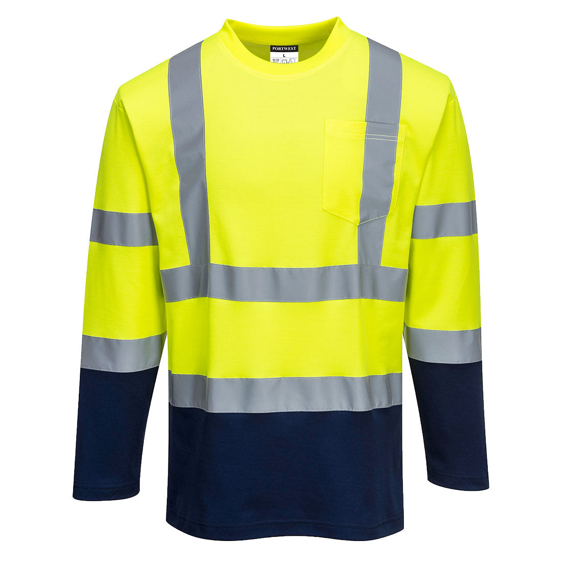 Portwest Hi-Vis Cotton Comfort Contrast T-Shirt L/S S280