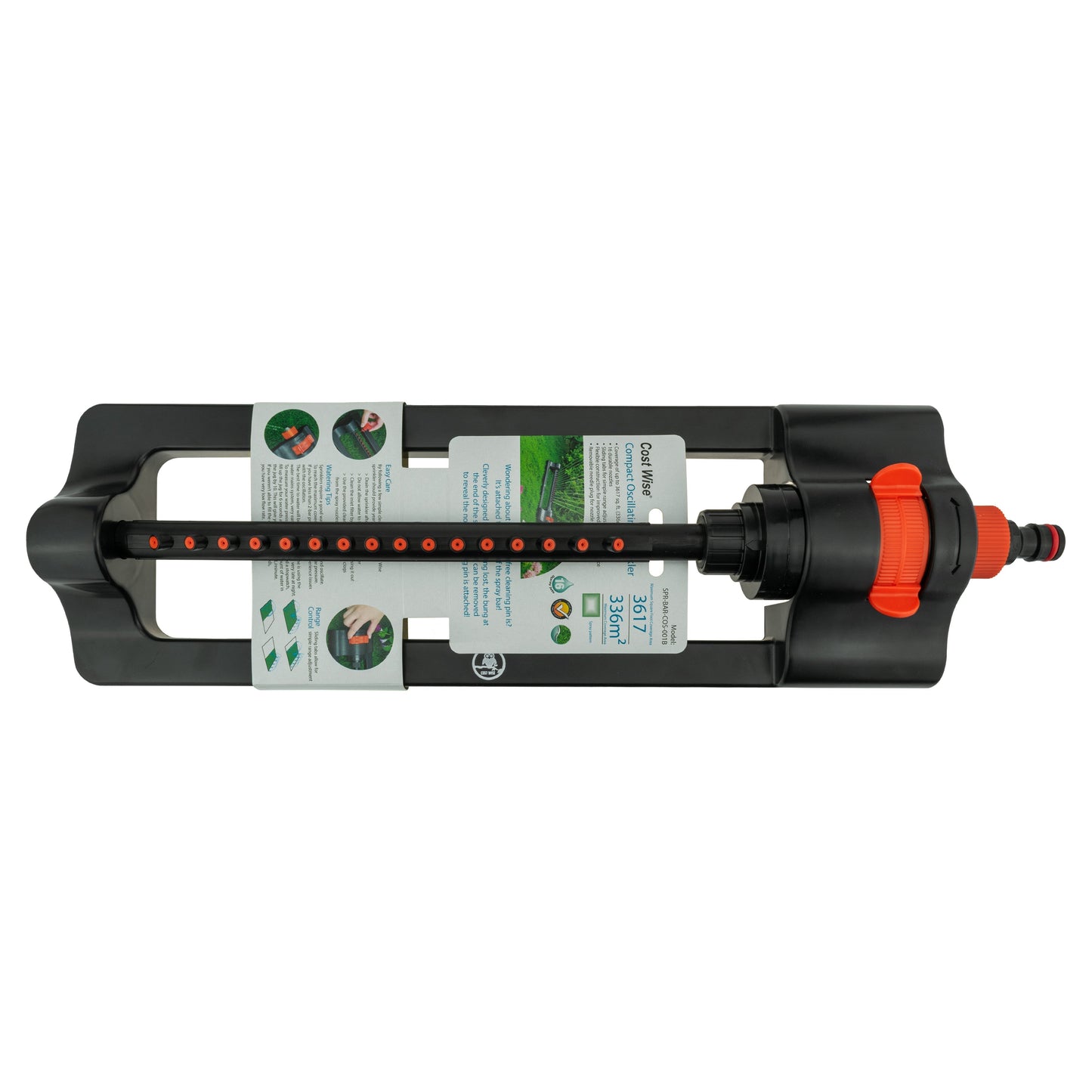 Oscillating Sprinkler Cost Wise Black Orange