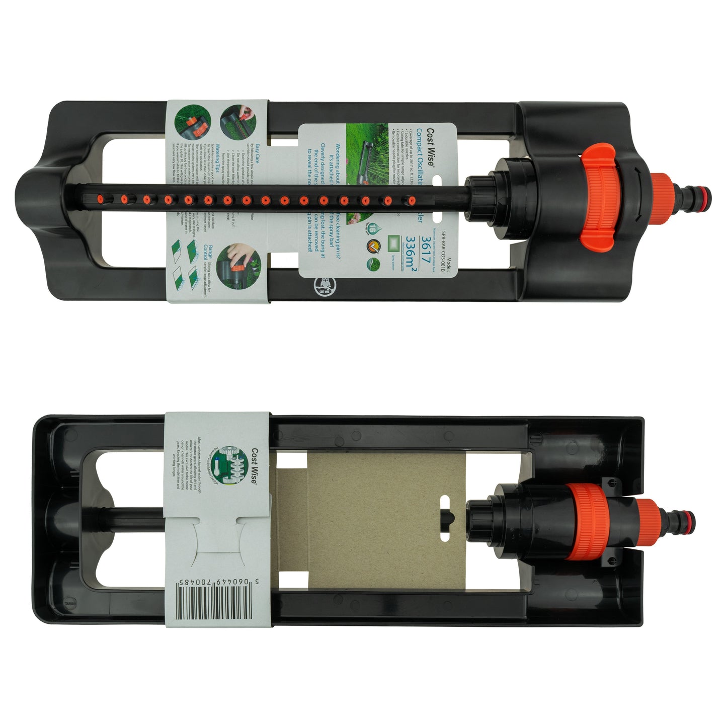 Oscillating Sprinkler Cost Wise Black Orange