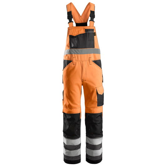 Snickers 0113 Hi-Vis Bib & Brace Trousers, Class 2 Various Colours