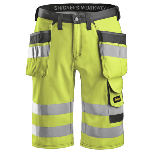 Snickers 3033 Hi-Vis Holster Pocket Shorts, Class 1 Hi-Vis Yellow, 38" Waist-Snickers 54