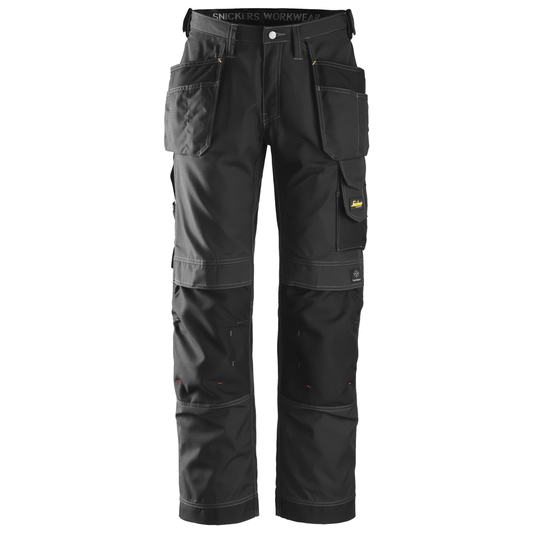 Snickers 3213 Craftsmen Holster Pocket Trousers, Rip-Stop Black 36" Waist - 28" Leg - Snickers Size: 200
