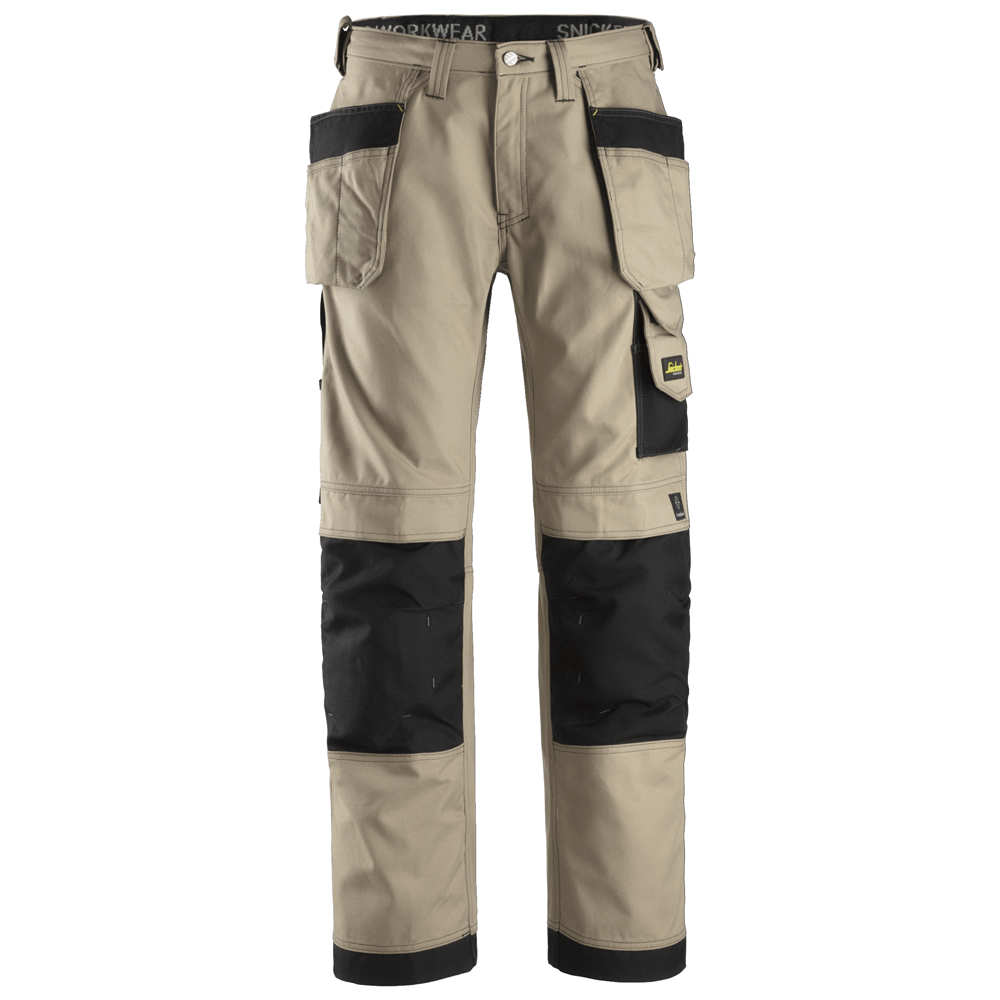 Snickers 3214 Craftsmen Holster Pocket Trousers, Canvas+ Khaki/Black, Waist 44" Leg 30"-Snickers 116