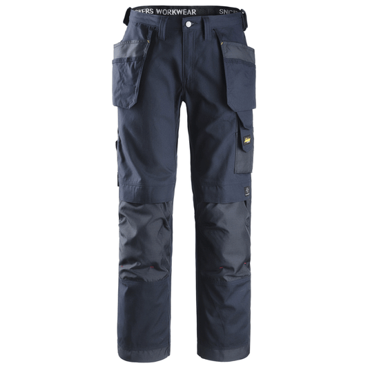 Snickers 3214 Craftsmen Holster Pocket Trousers, Canvas+ Navy Blue Waist 30"- Leg 32"- Snickers Size: 44