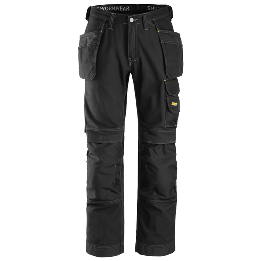 Snickers 3215 Craftsmen Holster Pocket Trousers, Comfort Cotton Black, 33" Waist 35" Leg-Snickers 148