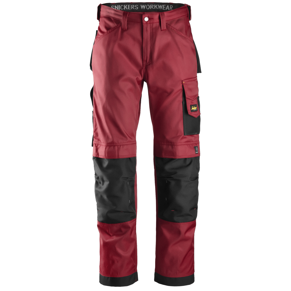 Snickers 3312 Craftsmen Trousers, DuraTwill Chilli Red/Black, 31" Waist 35" Leg-Snickers 146
