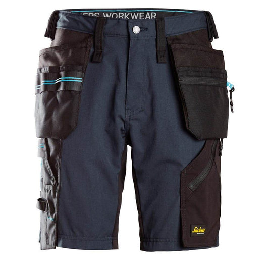 Snickers 6110 LiteWork, 37.5® Work Shorts Holster Pockets Navy / Black / Size 52 / UK 36" Waist