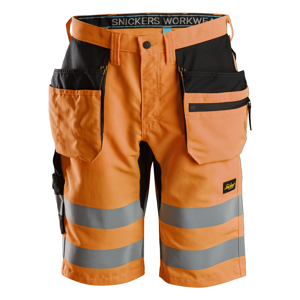 Snickers 6131 LiteWork, Hi-Vis Shorts+ Holster Pockets Class 1 Various Colours