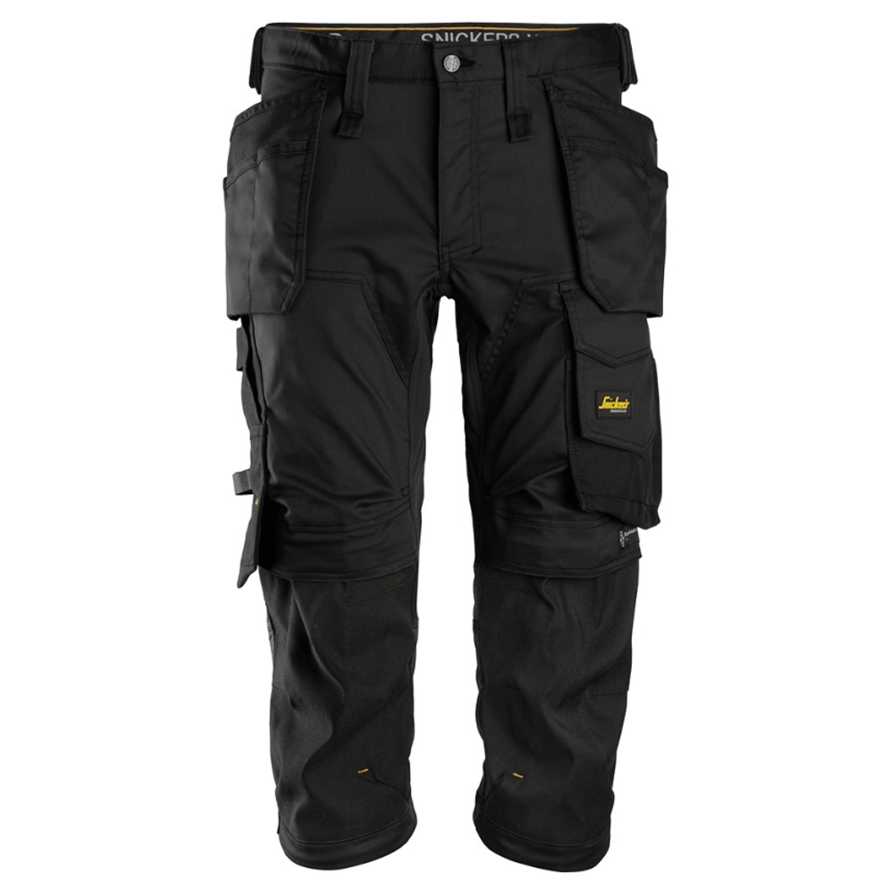 Snickers 6142 AllroundWork, Stretch Kneepad Holster Pockets Pirate Trousers Black 33" Waist - Snickers Size 48