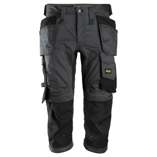 Snickers 6142 AllroundWork, Stretch Kneepad Holster Pockets Pirate Trousers Steel Grey/Black, 30" Waist-Snickers 44
