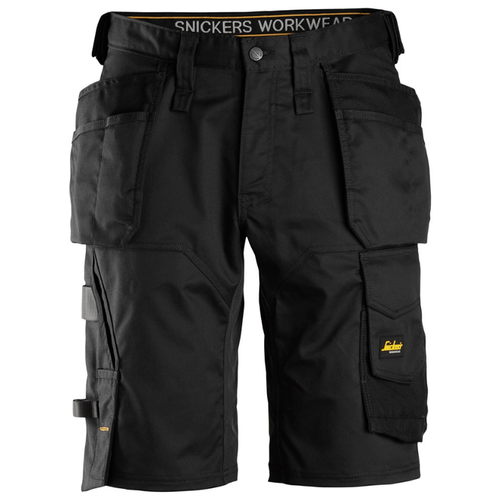 Snickers 6151 AllroundWork, Stretch Loose Fit Holster Pockets Work Shorts Black / 30" Waist