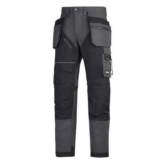 Snickers 6202 RuffWork, Work Trousers+ Holster Pockets Steel Grey/Black