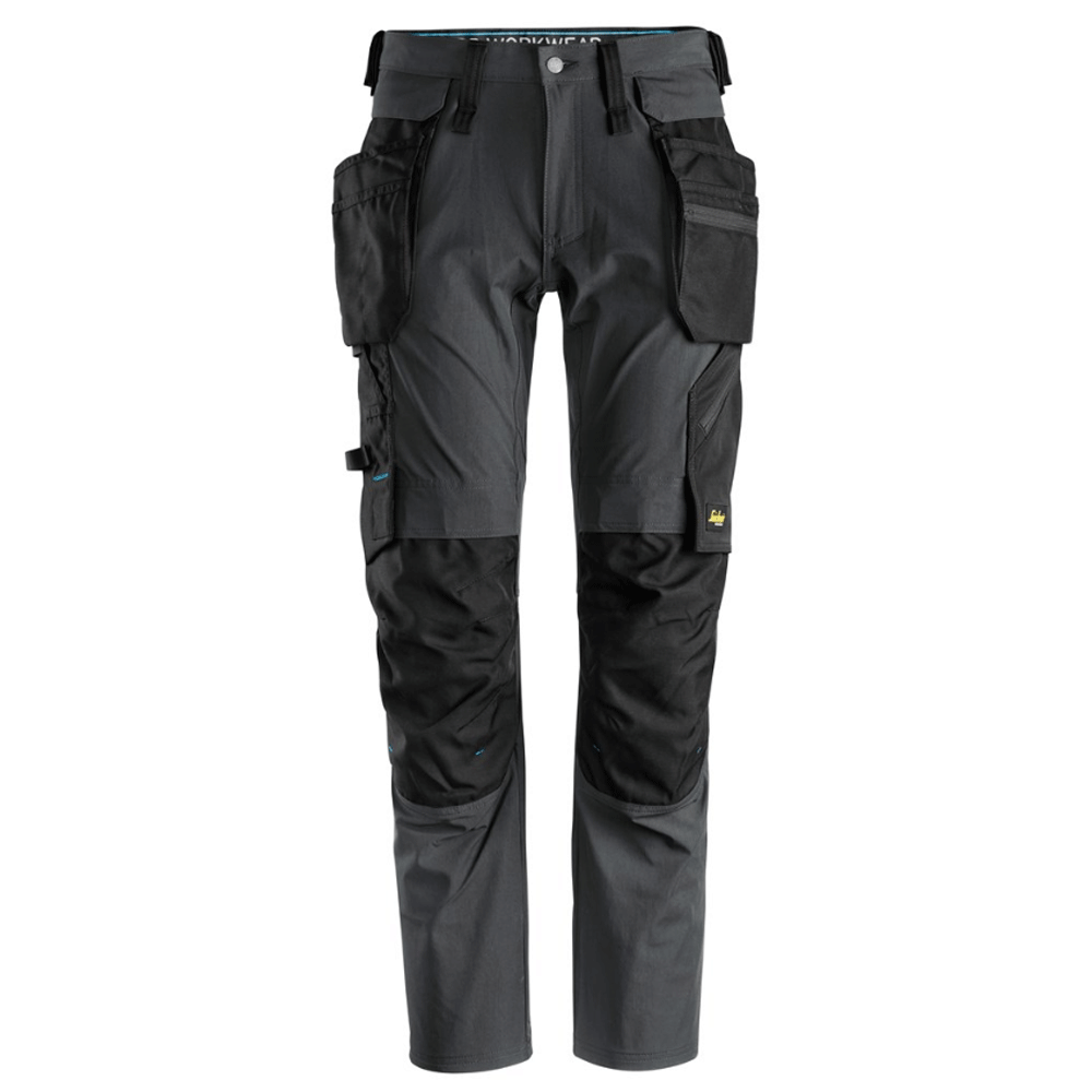 Snickers 6208 LiteWork, Detachable Holster Pocket Kneepad Work Trousers Steel Grey/Black, 30" Waist 30" Leg-Snickers 88