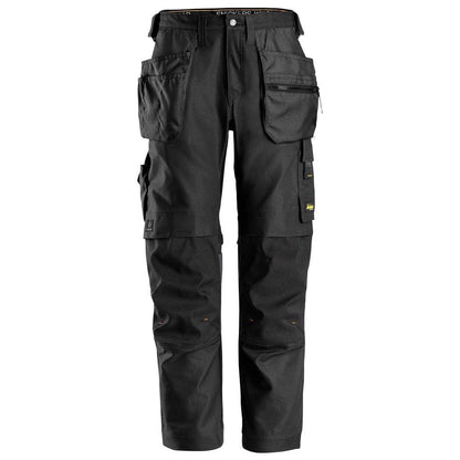 Snickers 6224  AllroundWork, Canvas+ Stretch Work Trousers+ Holster Pockets Black