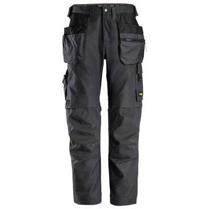 Snickers 6224  AllroundWork, Canvas+ Stretch Work Trousers+ Holster Pockets Steel Grey
