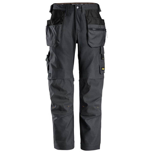 Snickers 6224  AllroundWork, Canvas+ Stretch Work Trousers+ Holster Pockets Steel Grey