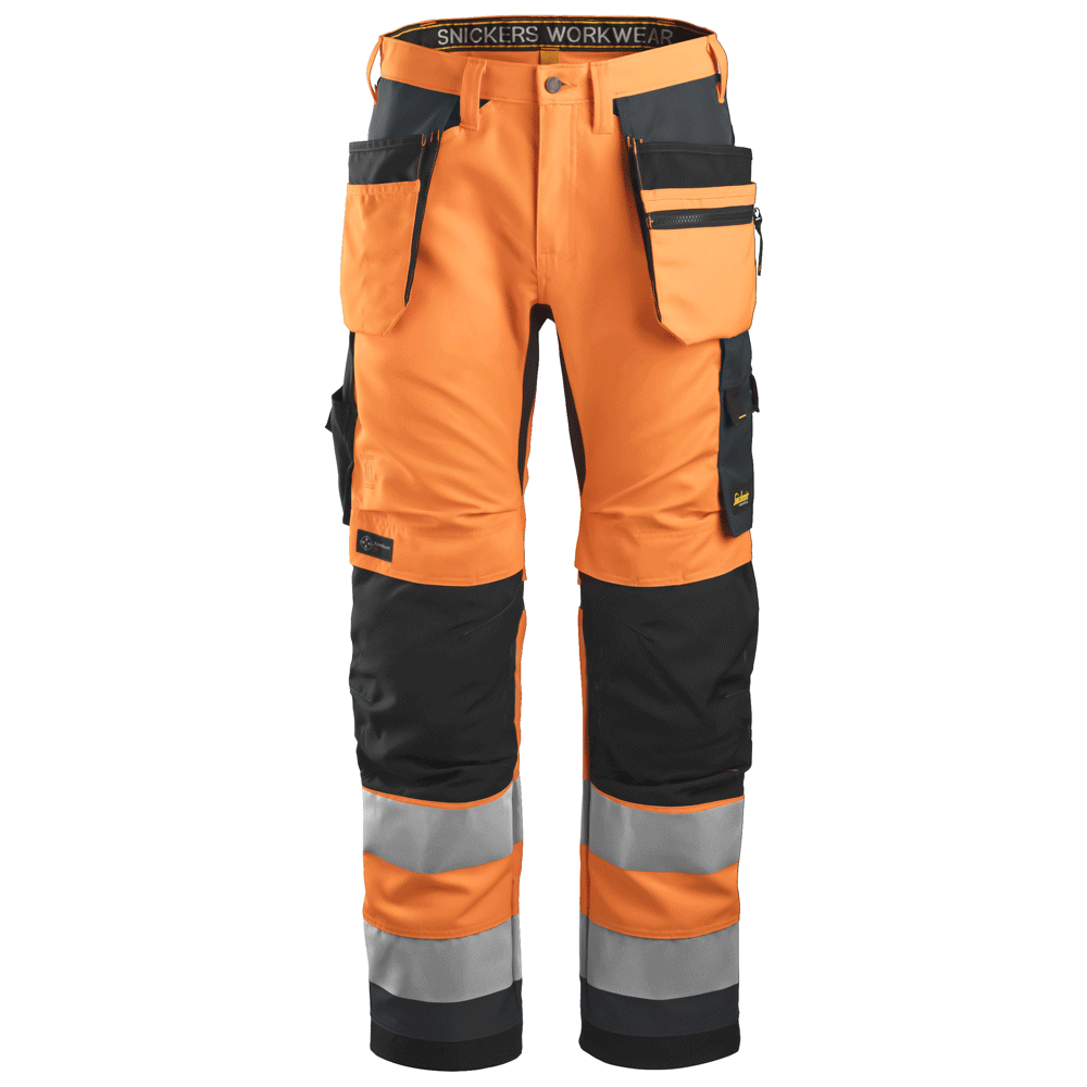 Snickers 6230 AllroundWork, Hi-Vis Trousers Holster Pockets+ CL2  Various Colours