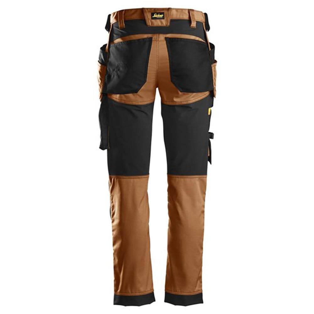 Snickers 6241 AllroundWork, Stretch Work Knee Pad Trousers Holster Pockets Brown