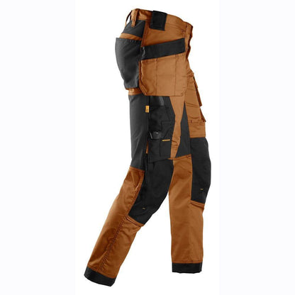 Snickers 6241 AllroundWork, Stretch Work Knee Pad Trousers Holster Pockets Brown