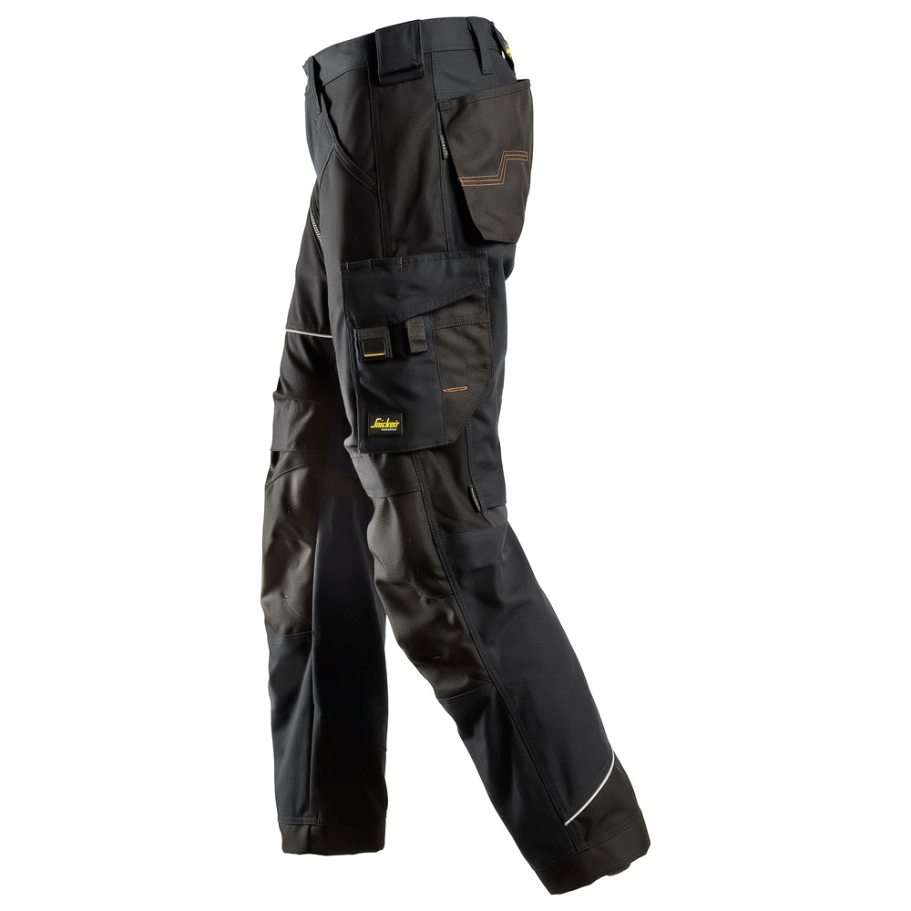 Snickers 6314 RuffWork, Canvas+ Kneepad Work Trousers Black, 35" Waist 32" Leg-Snickers 50