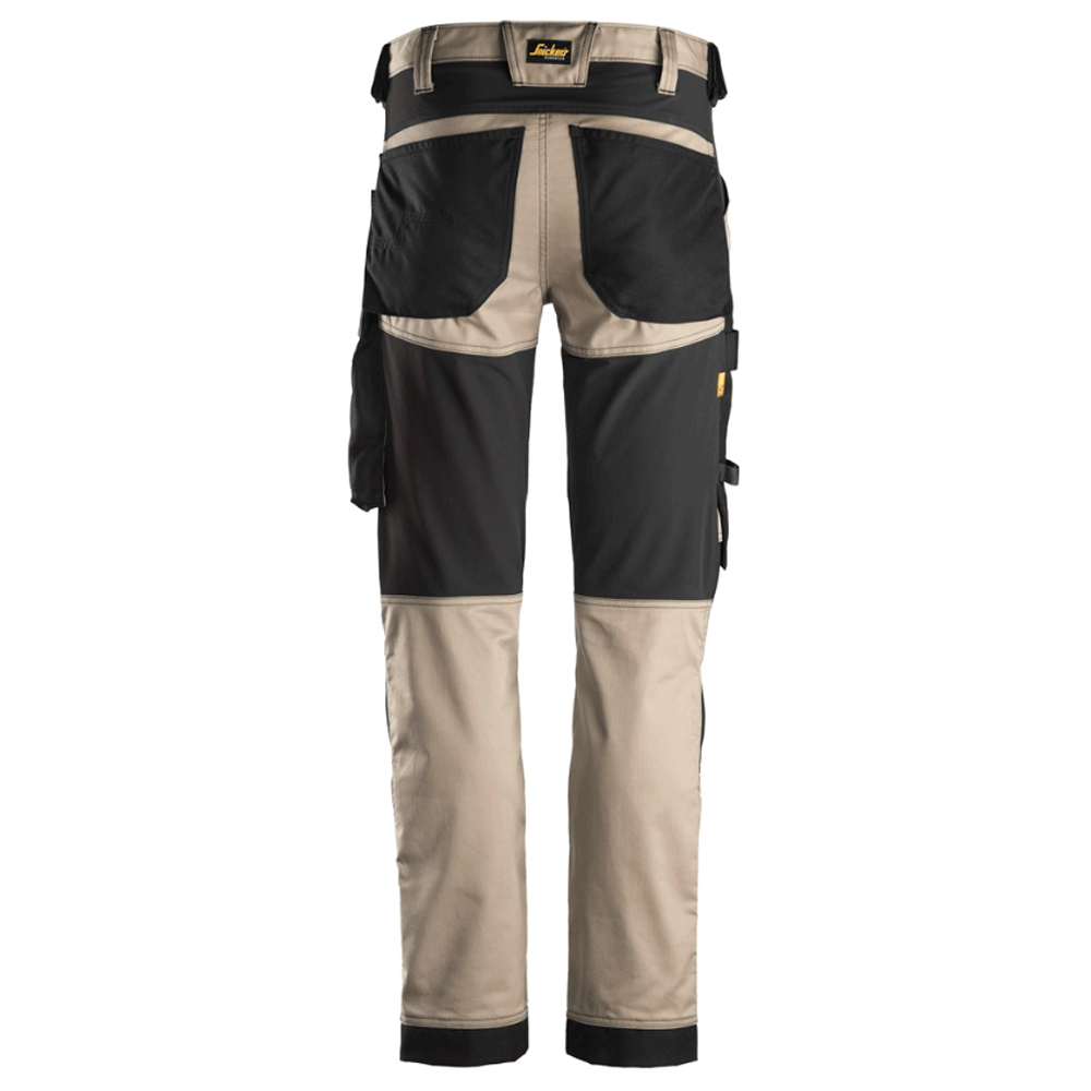 Snickers 6341 AllroundWork Stretch Kneepad Trousers Khaki/Black, Waist 36" Leg 35"-Snickers 152