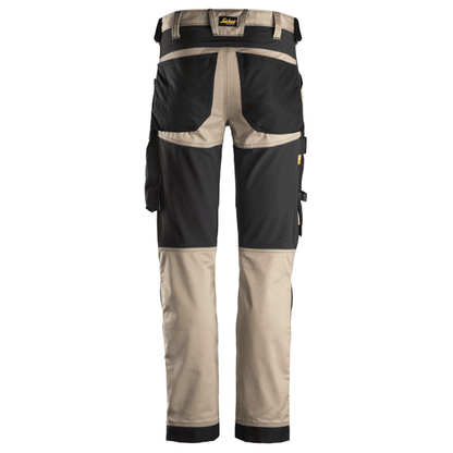 Snickers 6341 AllroundWork Stretch Kneepad Trousers Khaki/Black, 39" Waist 32" Leg-Snickers 56
