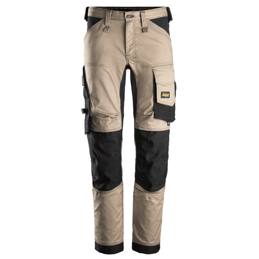 Snickers 6341 AllroundWork Stretch Kneepad Trousers Khaki/Black, Waist 36" Leg 35"-Snickers 152