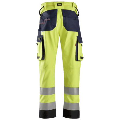 Snickers 6364 ProtecWork, Flame Retardant Arc Protection Hi-Vis Trousers, Class 2