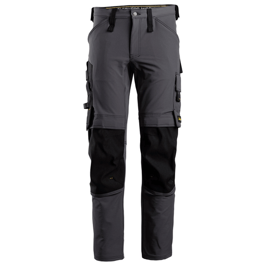 Snickers 6371 AllroundWork, Full Stretch Kneepad Trouser Steel Grey/Black, 35" Waist 35" Leg-Snickers 150