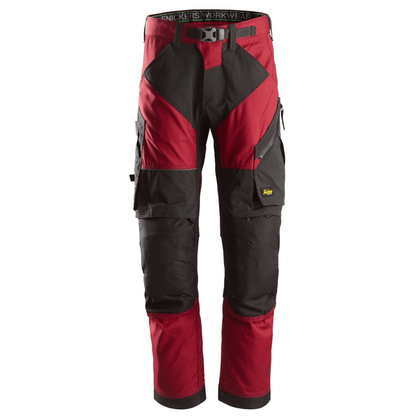 Snickers 6903 FlexiWork Stretch Kneepad Work Trousers Chilli Red