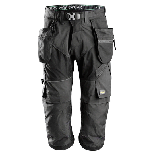 Snickers 6905 FlexiWork Holster Pocket Pirate Work Trousers Black, 35" Waist Short Leg-Snickers 100