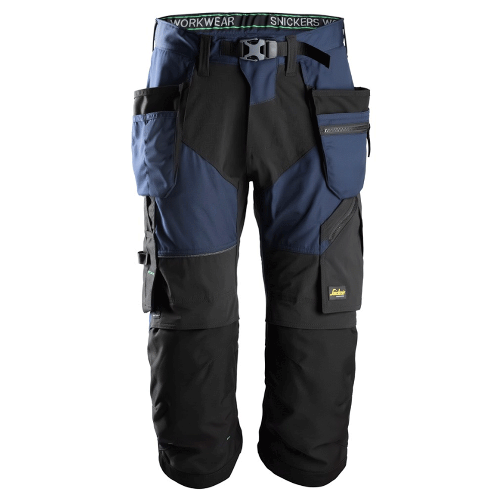 Snickers 6905 FlexiWork Holster Pocket Pirate Work Trousers Navy Blue / Black / Waist Size 44" - Reg Leg / Snickers Size: 60