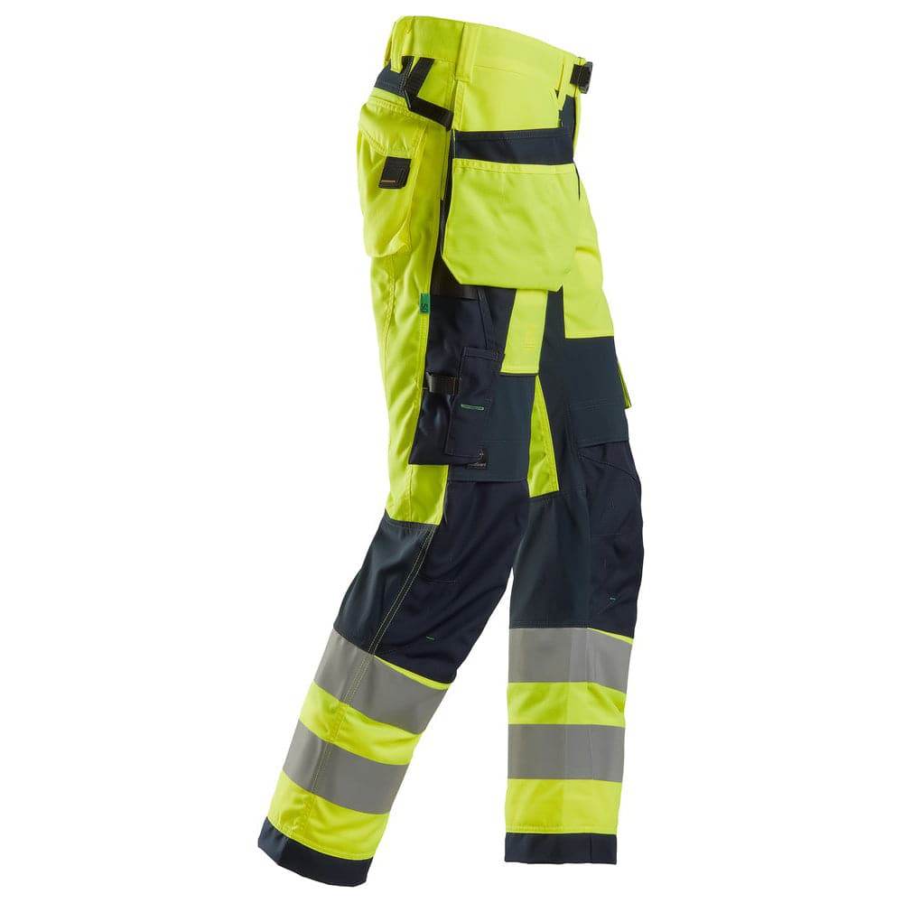Snickers 6932 FlexiWork Hi-Vis Work Trousers Holster Pockets CL2