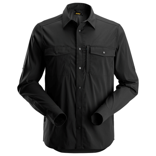 Snickers 8521 LiteWork, Wicking Long Sleeve Shirt Black Medium