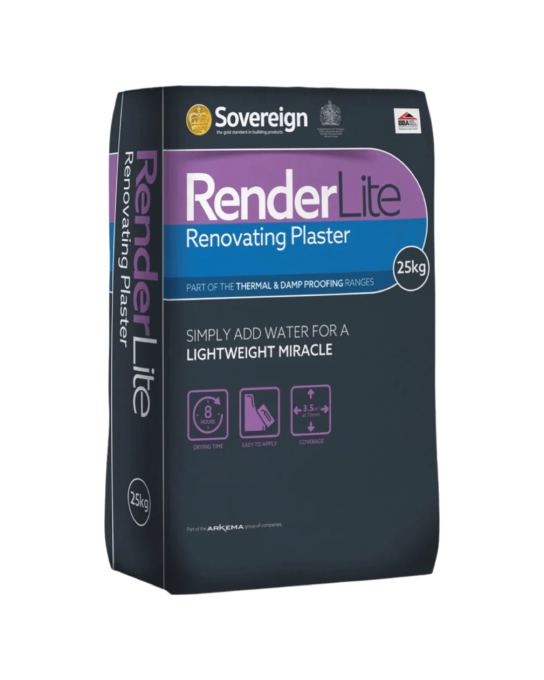 Sovereign Renderlite Renovating Plaster - Renovating Plaster for Damp-Proofing Applications - 25kg