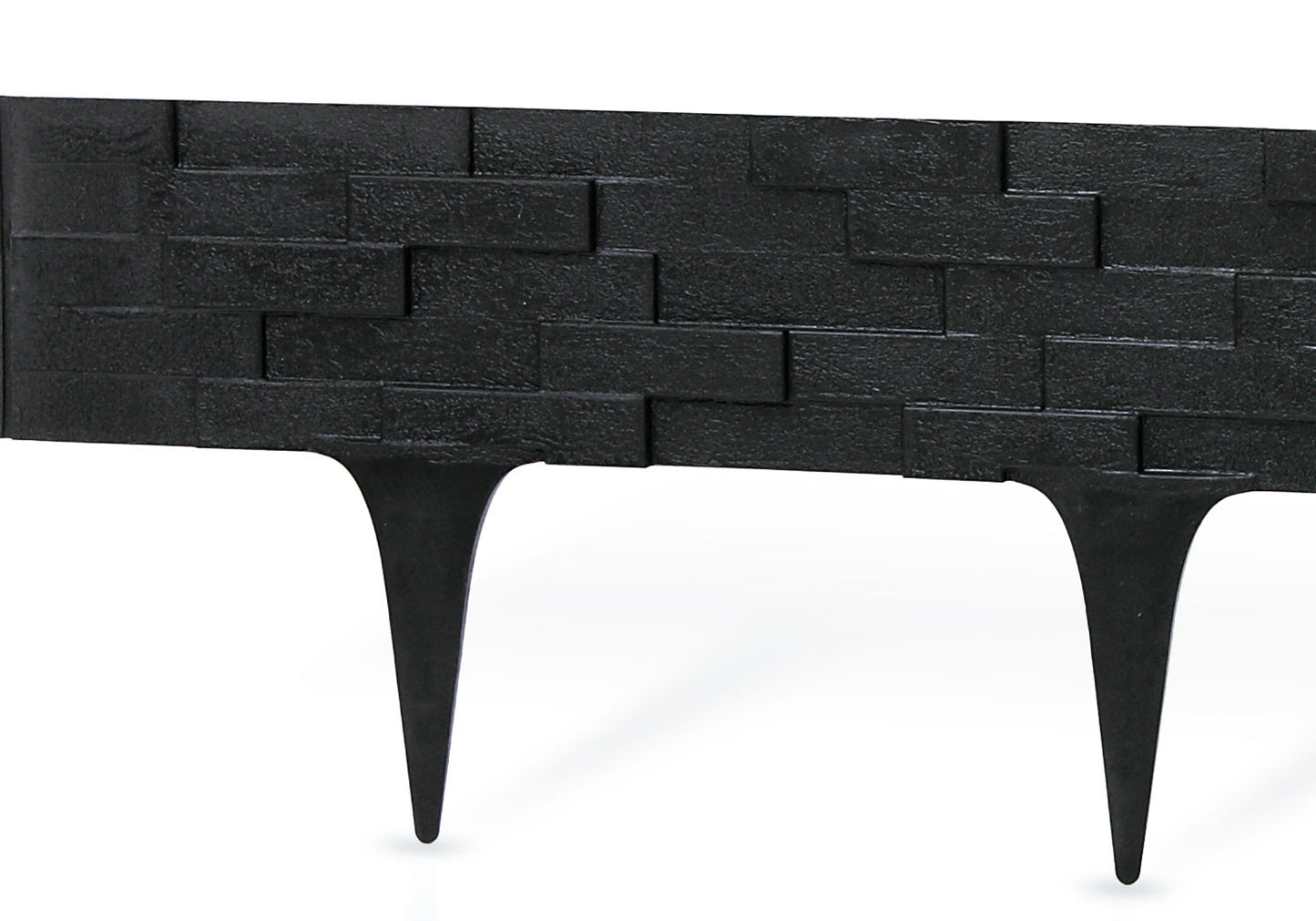 Lawn Edging, Plastic Palisade Slate Effect, 2.38m, Black