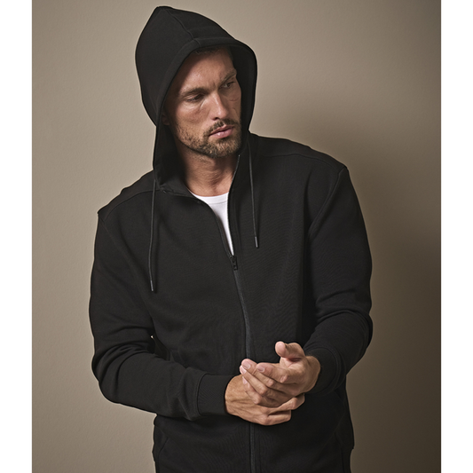 Tee Jays 5508 Ribbed Interlock Hooded Full Zip Sweat
