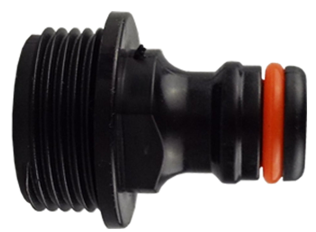 IBC 2” S60X6 Cap with Elbow Fitting, Large Plastic Valve and Male Quick Connector