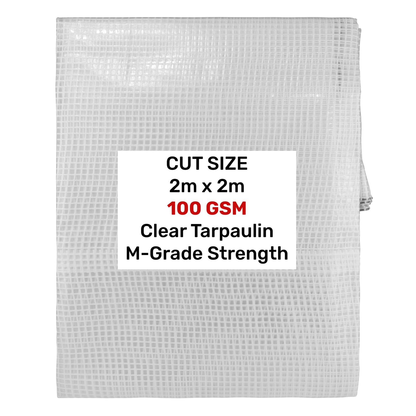 Clear M-Grade Tarpaulin 2m x 2m