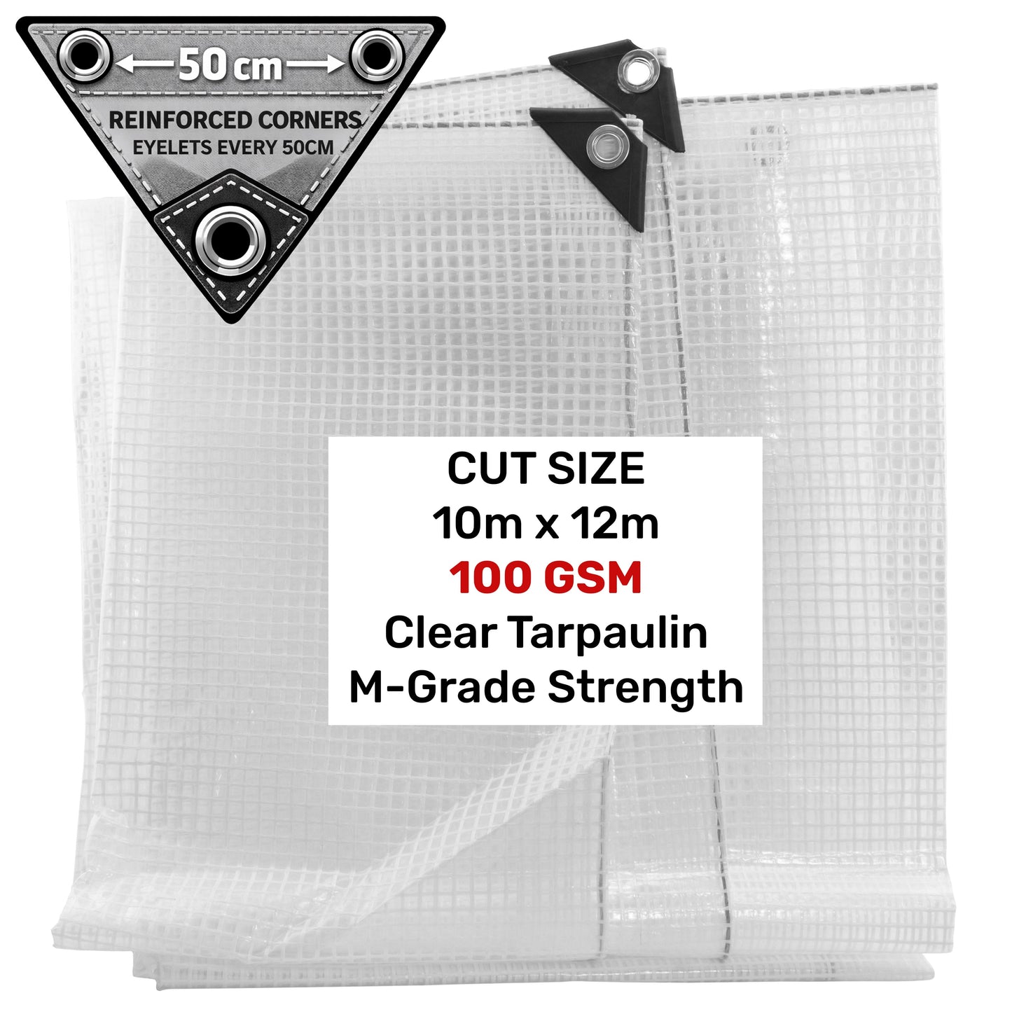 Clear M-Grade Tarpaulin 10m x 12m