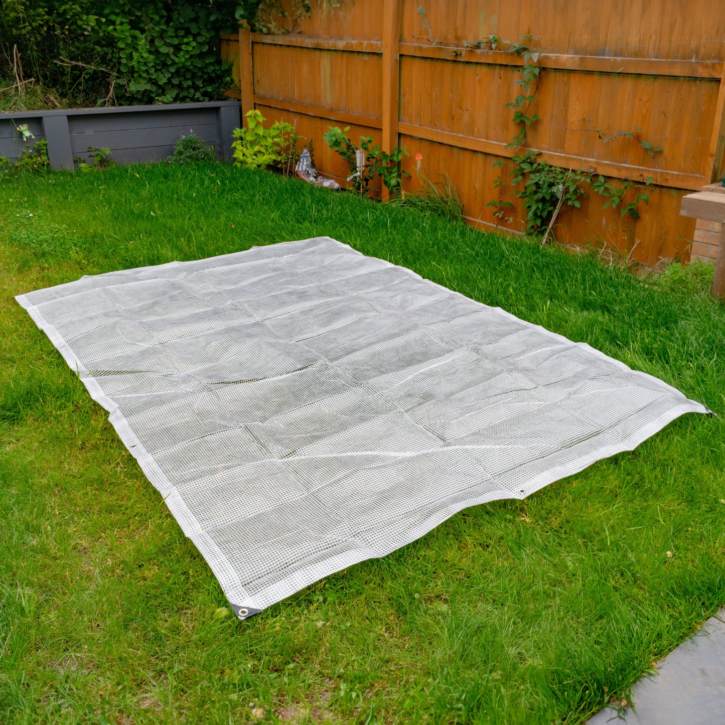 Clear M-Grade Tarpaulin with 10m of 6mm Bungee Rope and 10 x Slide Type Tarp Clips