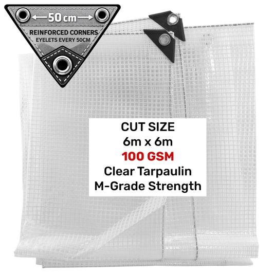 Clear M-Grade Tarpaulin 6m x 6m