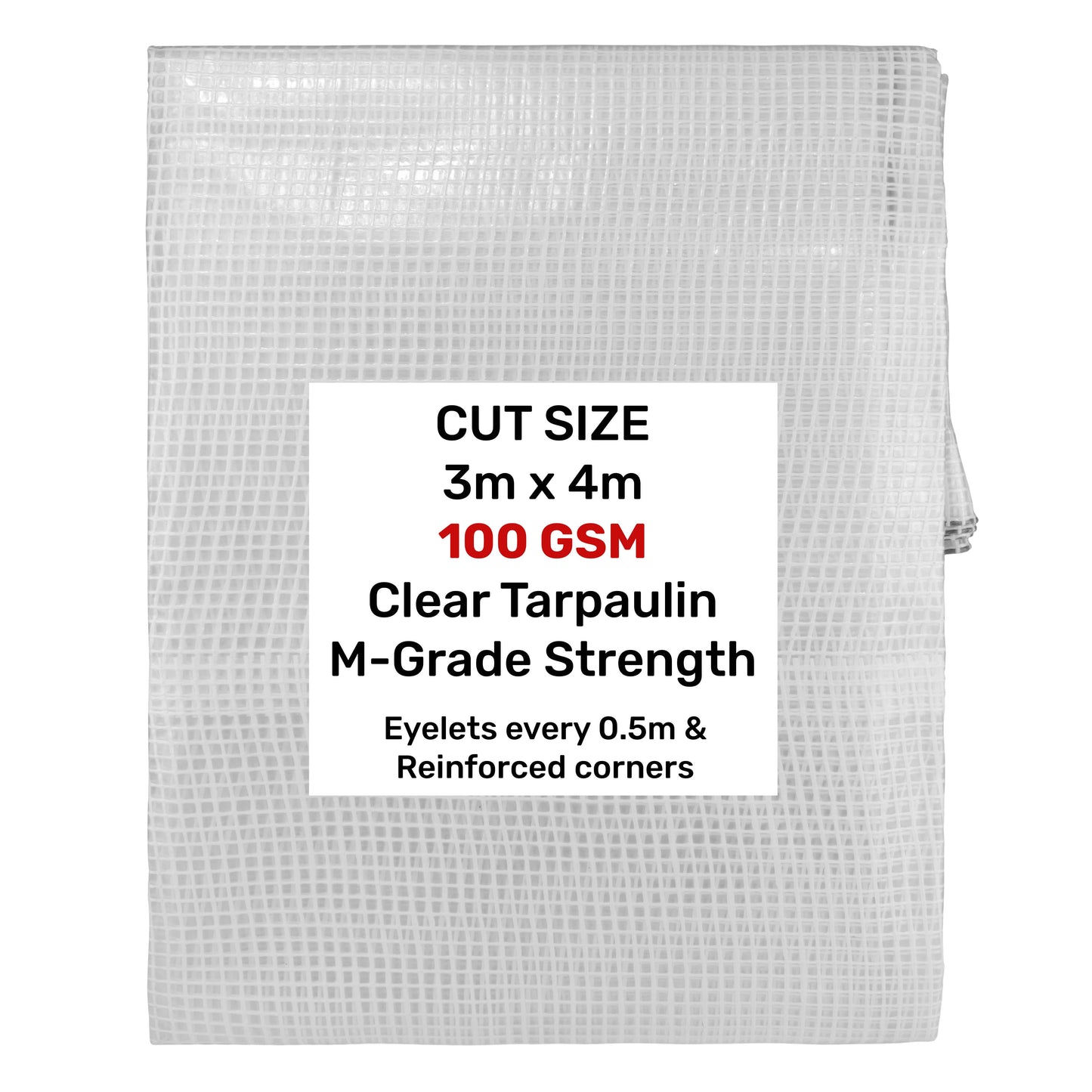 Clear M-Grade Tarpaulin 3m x 4m