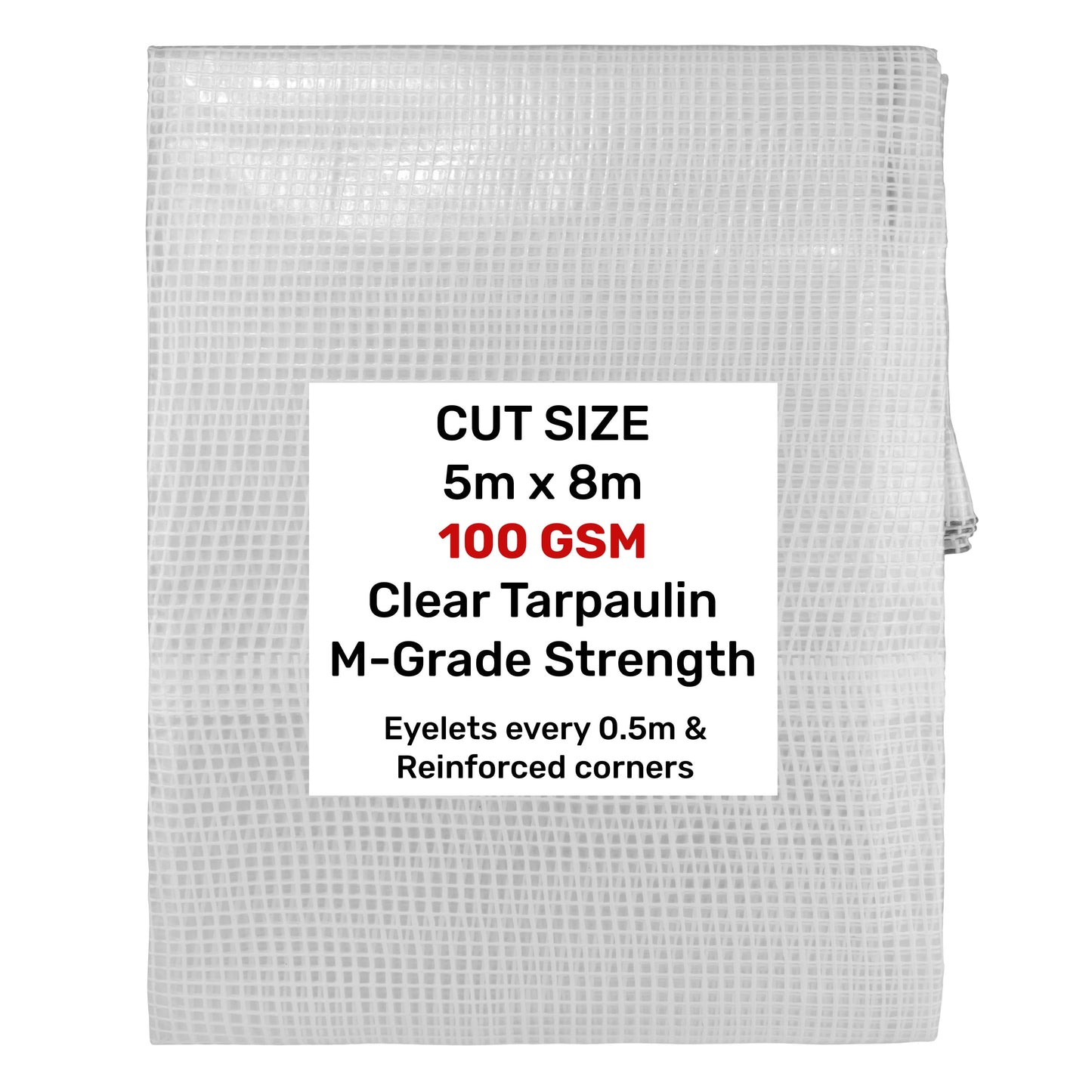 Clear M-Grade Tarpaulin 5m x 8m