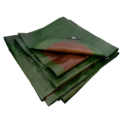 Green/Brown L-Grade Tarpaulin 6m x 8m