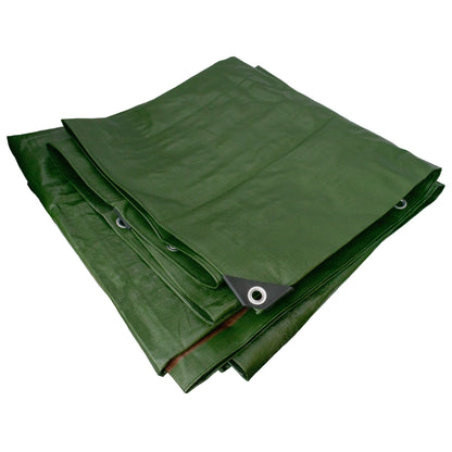 Green/Brown L-Grade Tarpaulin 6m x 8m
